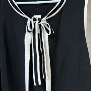 NWT Talbots mid-length sleeveless tunic sweater Black and White